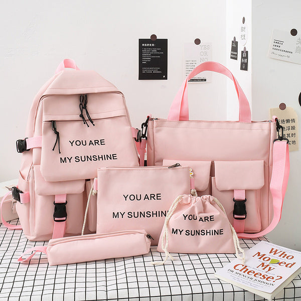 Student schoolbag Harajuku elementary and middle school student schoolbag backpack fashion large capacity campus junior high school student lightweight backpack female