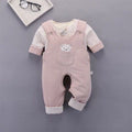 Newborn baby cotton-padded open crotch set - winter style: includes a cardigan-style quilted top and pants (two-piece set)