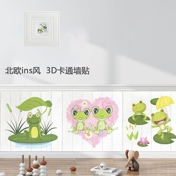 UV printing wallpaper self-adhesive foam moisture-proof anti-collision Internet celebrity background wall sticker 3D three-dimensional living room children's room wallpaper