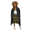 Autumn/winter women's fashion: european & american cross-border style -  chic, commute-friendly, relaxed fit, distressed, single-breasted, versatile denim long coat