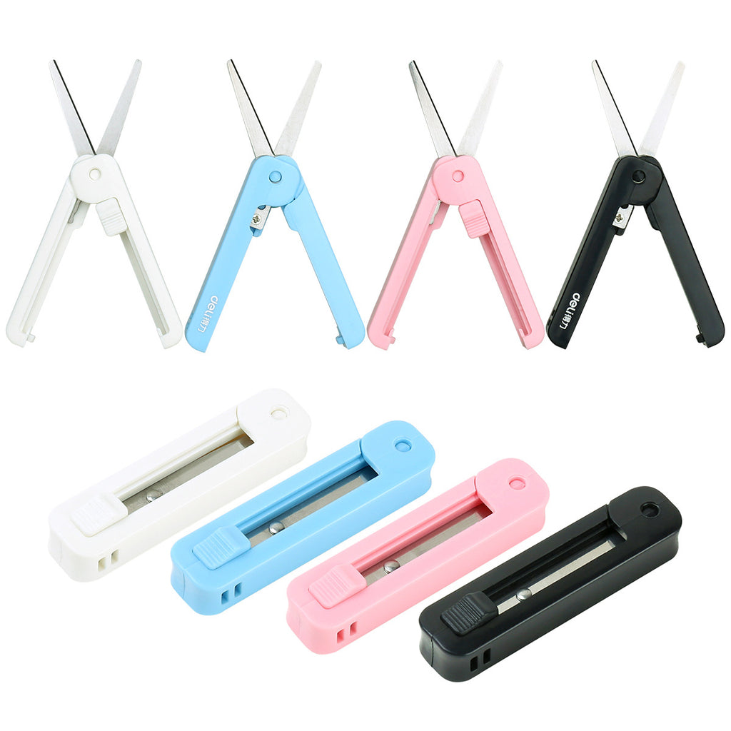 Deli 6072 scissors portable scissors, retractable scissors creative scissors, small office home scissors