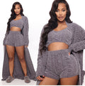 fashionfashiontube topshorts shawl three-piece set knitting jacquard sweaterwinterbest selling special big sale