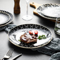 Nordic ceramic dinnerware - minimalist creative western dinner plate, pasta plate, striped western dessert plate, personalized dinner plate - wholesale