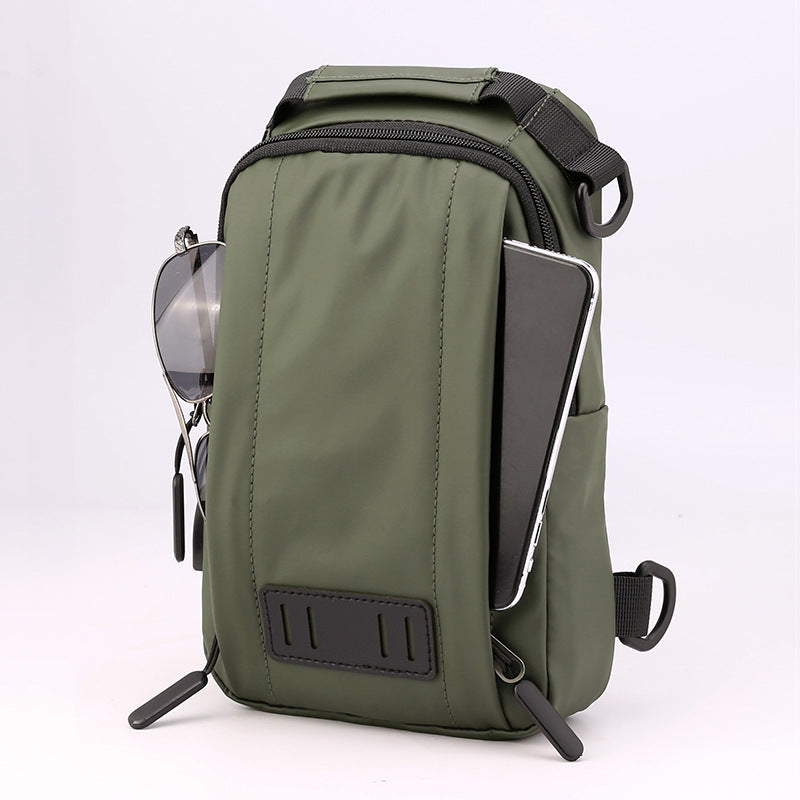 Cross-border new multi-functional fashion breast bag waterproof nylon messenger bag trendy men's shoulder bag charging breast bag