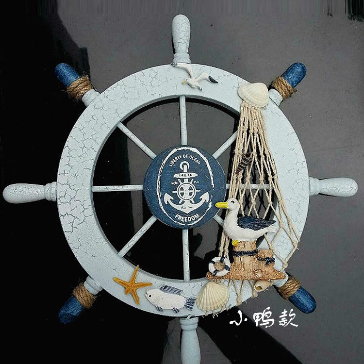 Mediterranean style rudder steering wheel living room window ornament wall hanging rudder rudder wall ornament wall ornament