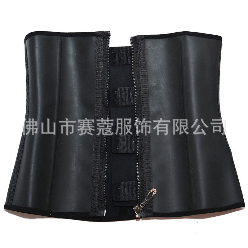 Amazon cross-border new three-breasted steel frame waist shapewear waistband latex waistband zipper foreign trade waist