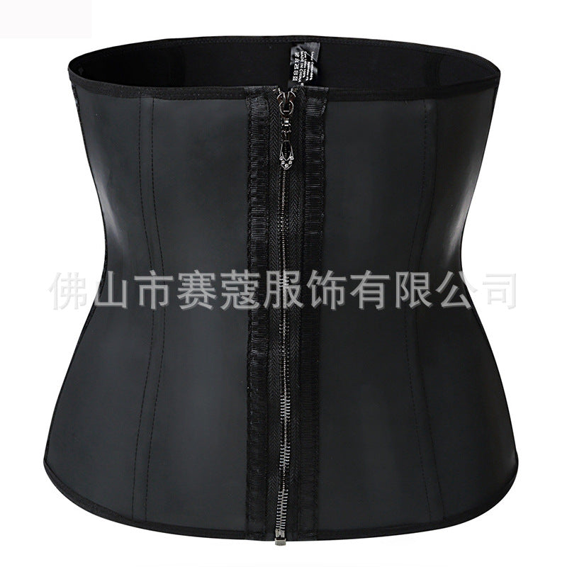 Amazon cross-border new three-breasted steel frame waist shapewear waistband latex waistband zipper foreign trade waist