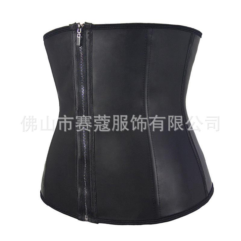 Amazon cross-border new three-breasted steel frame waist shapewear waistband latex waistband zipper foreign trade waist