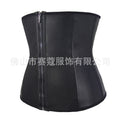 Latexwaisttrainer latex zipper style inner buttoned glossy corset belt body shaping garment waist tightening