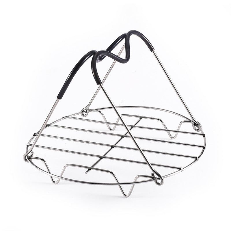 Anti-scalding silicone handle stainless steel steaming rack pressure cooker electric rice cooker inner steaming rack small steamer steaming fish kitchen tools