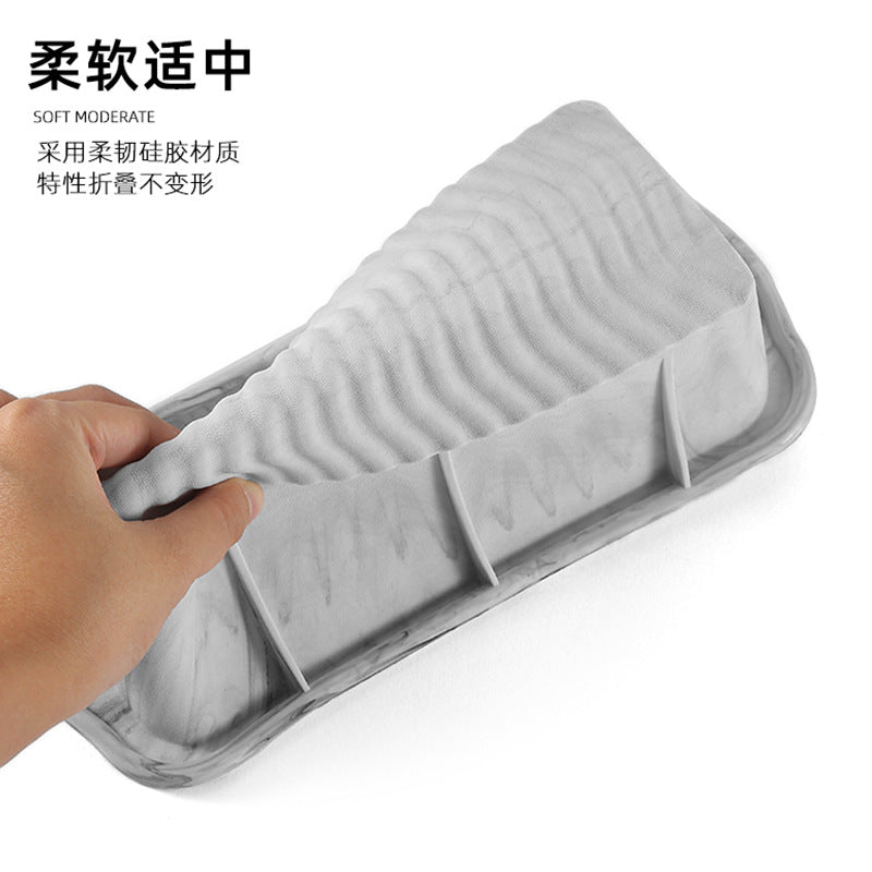 Diy silicone wavy pattern cake mold silicone double ear rectangular silicone toast bread baking mold
