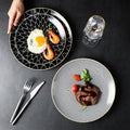 Nordic ceramic dinnerware - minimalist creative western dinner plate, pasta plate, striped western dessert plate, personalized dinner plate - wholesale