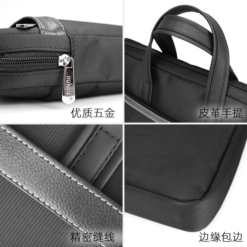 Large capacity office briefcase - waterproof business document bag - conference material organizer - executive briefcase with custom logo