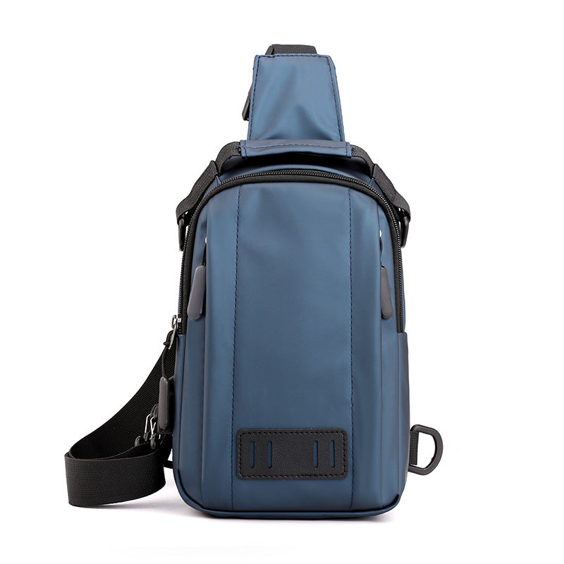 Cross-border new multi-functional fashion breast bag waterproof nylon messenger bag trendy men's shoulder bag charging breast bag