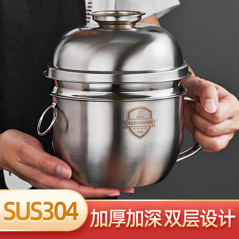 304 stainless steel lunch box instant noodle cup lunch box thickened student rice bowl canteen rice tank thermal insulation lunch box