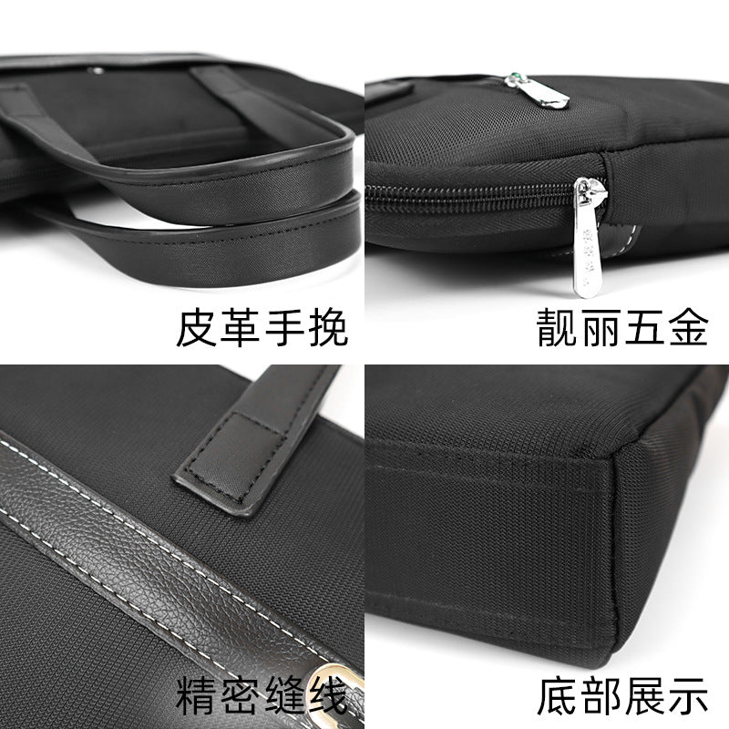 Three-layer large-capacity document bag, conference bag, information bag, business office bag, satchel document bag, printed briefcase