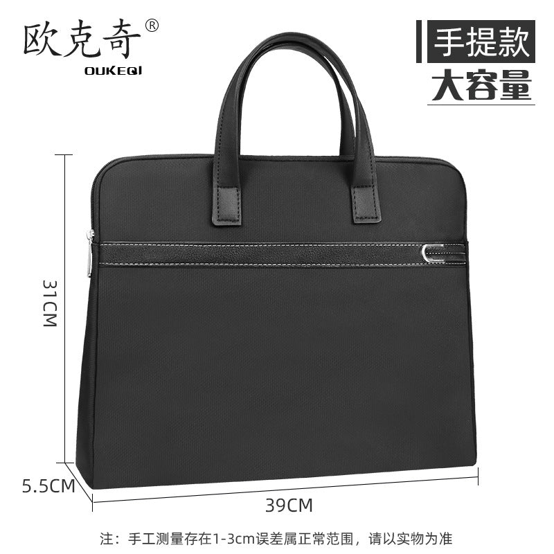 Three-layer large-capacity document bag, conference bag, information bag, business office bag, satchel document bag, printed briefcase
