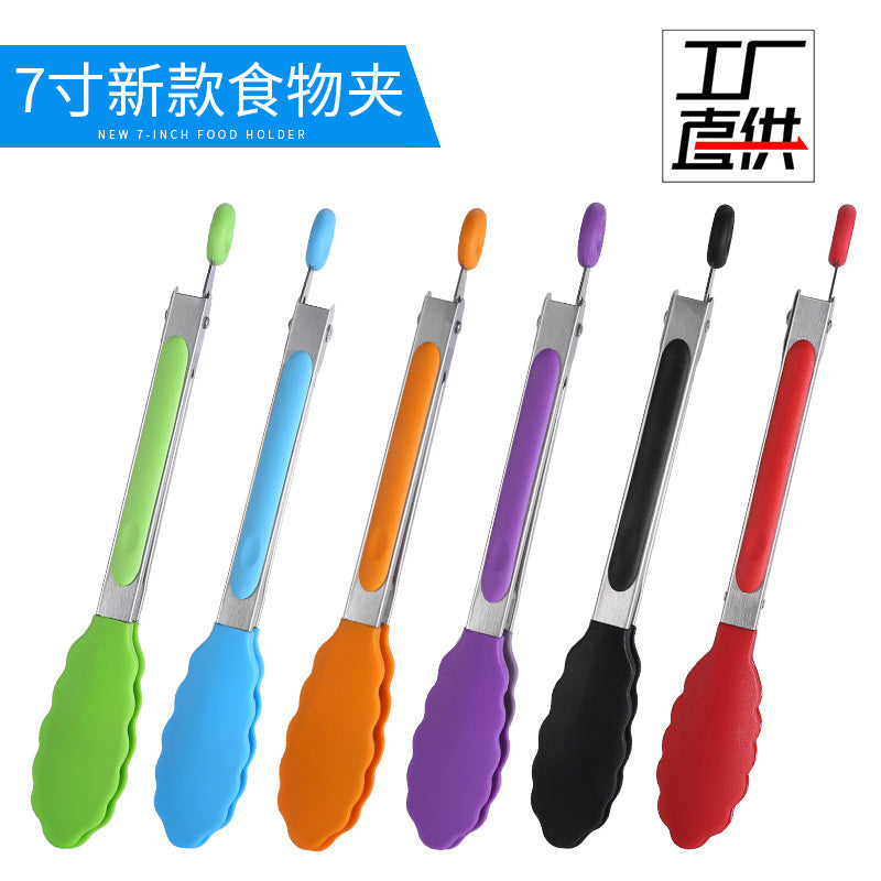 Factory direct, ready to ship: new silicone food tongs - food clips, bread clips, bbq tongs in candy colors