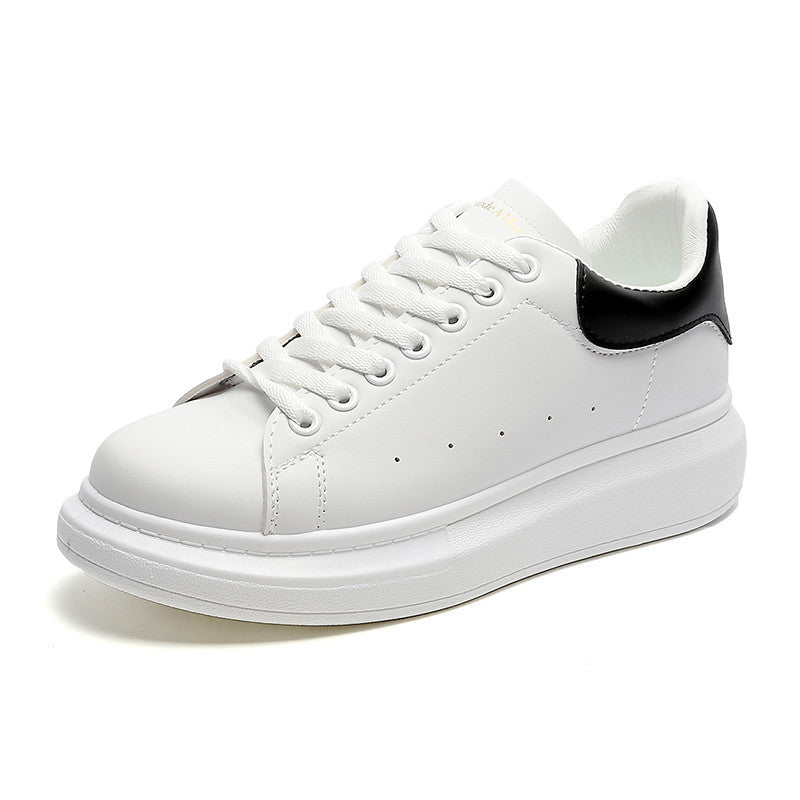 Popular white shoes for men, easiest for matchthick sole, height-increasing sneakers, classic style, student couple sneakers, ins mcqueen same style