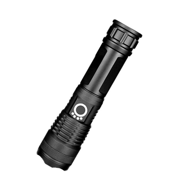 Customized XHP50 strong light flashlight USB rechargeable aluminum alloy flashlight, outdoor telescopic zoom waterproof flashlight
