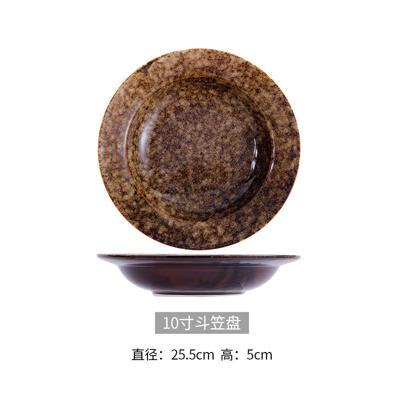 Japanese ceramic dinnerware set - includes bowls, baking dishes, soup plates, steak plates - modern creative tableware for home and hotel use