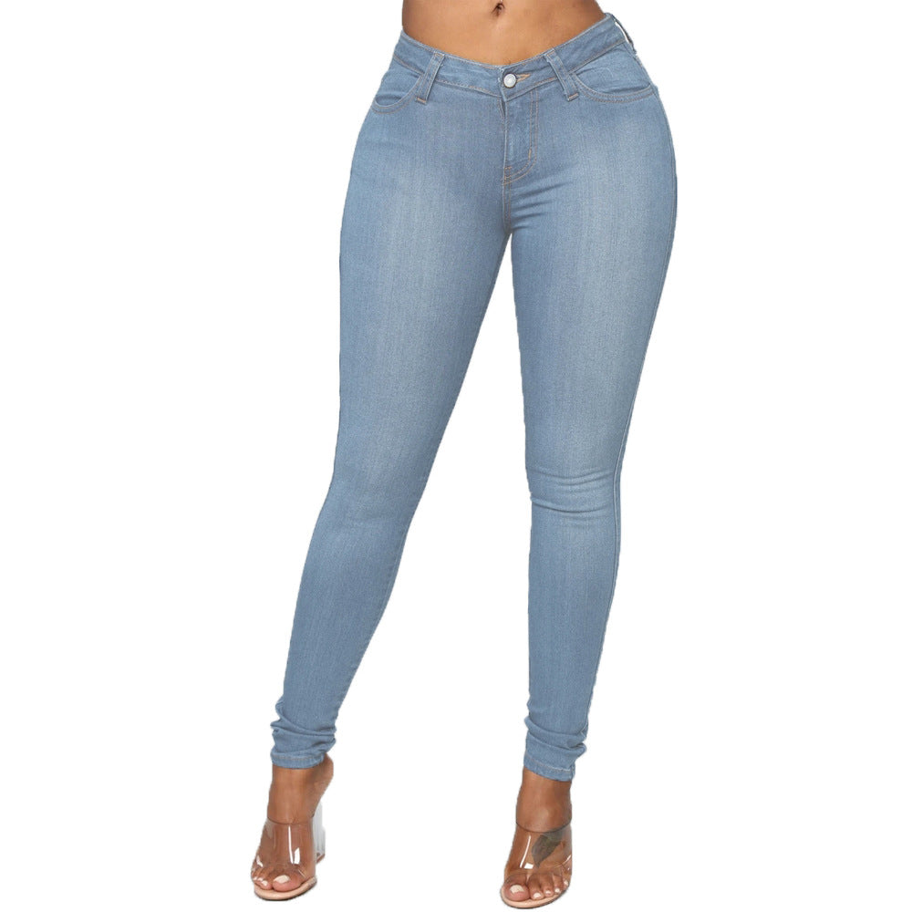 Wish  hot-selling women's jeans: european and american style women's skinny jeans, pencil pants, plus size available