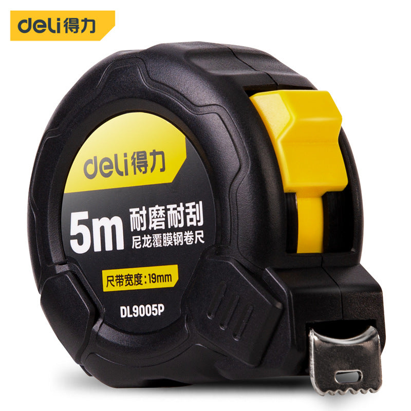 Deli 5 meters home ruler tape measure thickened and hardened genuine box ruler measuring ruler circle ruler 3 meters pull ruler tape measure steel tape measure