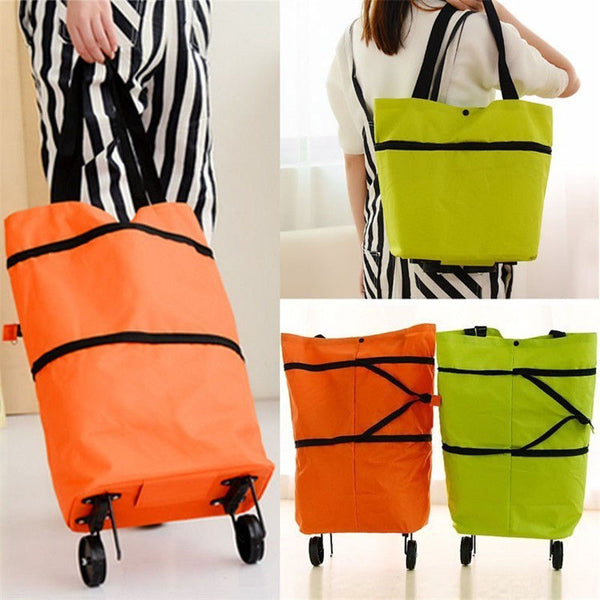 Grocery shopping cart Portable hand-pulled bag Folding trailer Retractable dual-purpose shopping bag with wheels Grocery shopping bag Station wagon pull cart
