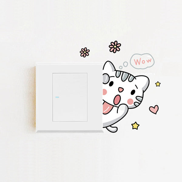 Switch sticker animal hide and seek living room dormitory creative cartoon children kindergarten classroom wall sticker self-adhesive sticker