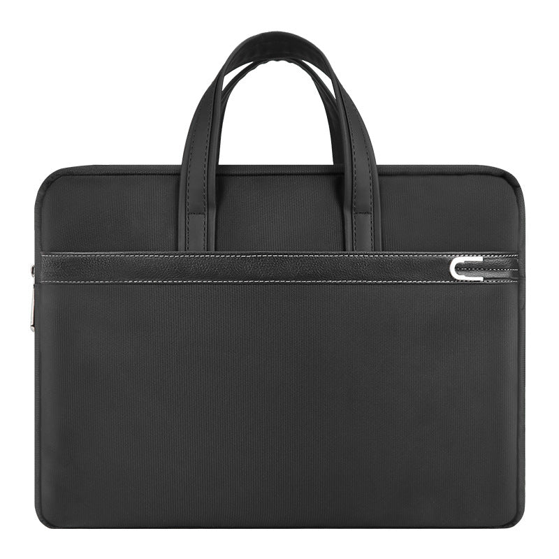 Large capacity office briefcase - waterproof business document bag - conference material organizer - executive briefcase with custom logo