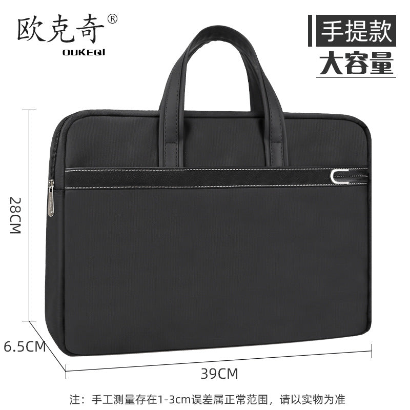 Large capacity office briefcase - waterproof business document bag - conference material organizer - executive briefcase with custom logo