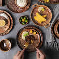 Japanese ceramic dinnerware set - includes bowls, baking dishes, soup plates, steak plates - modern creative tableware for home and hotel use