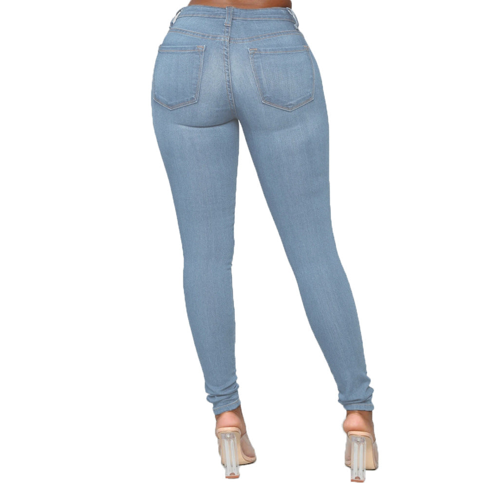 Wish  hot-selling women's jeans: european and american style women's skinny jeans, pencil pants, plus size available