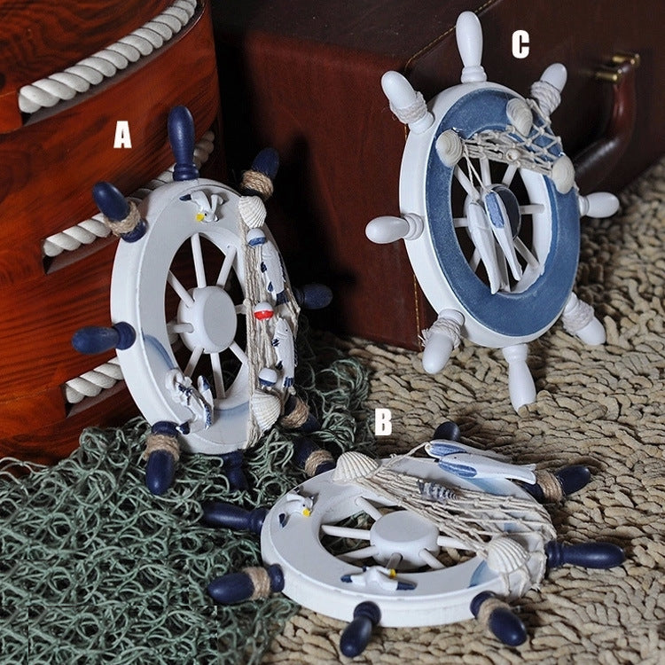 Mediterranean style rudder steering wheel living room window ornament wall hanging rudder rudder wall ornament wall ornament