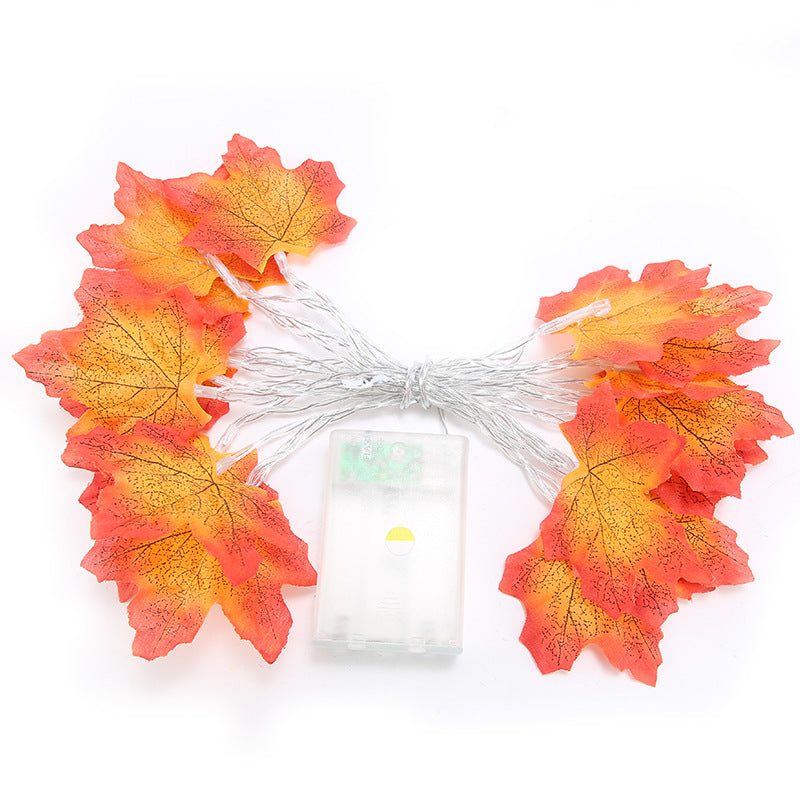 Manufacturer wholesale LED simulation maple leaf light string Halloween Thanksgiving Christmas room courtyard decoration lanterns lighting