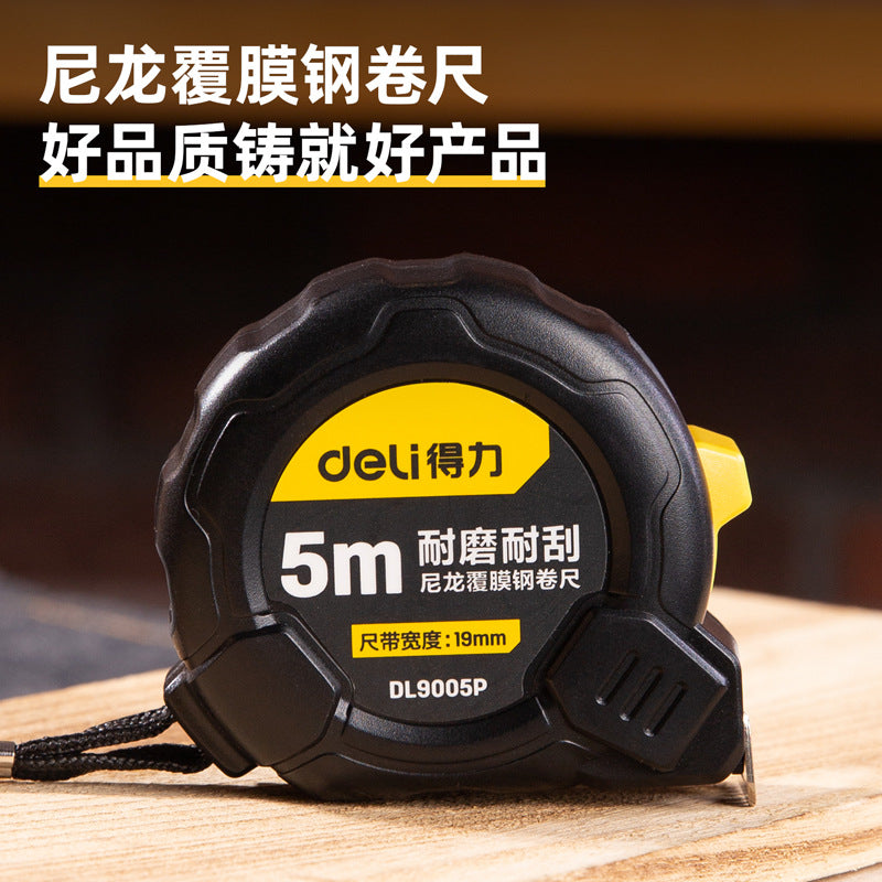 Deli 5 meters home ruler tape measure thickened and hardened genuine box ruler measuring ruler circle ruler 3 meters pull ruler tape measure steel tape measure