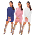 supply fashionheattech bat shirt knittingsweaterfashion version long sleeves hip-covering short skirt
