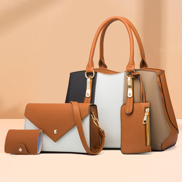 2024 New Fashion Contrast Color Women's Bag Women's Handbag One Shoulder Crossbody Bag Mother and Child Bag Four Women's Bags