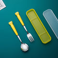 Yellow cat head fork and spoon