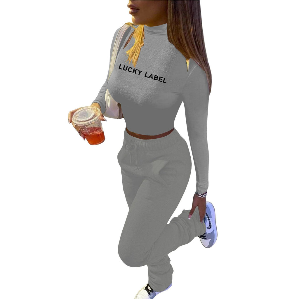 European and American   solid color turtleneck slim-fitting and thin short open-button long-sleeved bottoming shirt women's autumn and winter casual pants