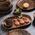 Japanese ceramic dinnerware set - includes bowls, baking dishes, soup plates, steak plates - modern creative tableware for home and hotel use