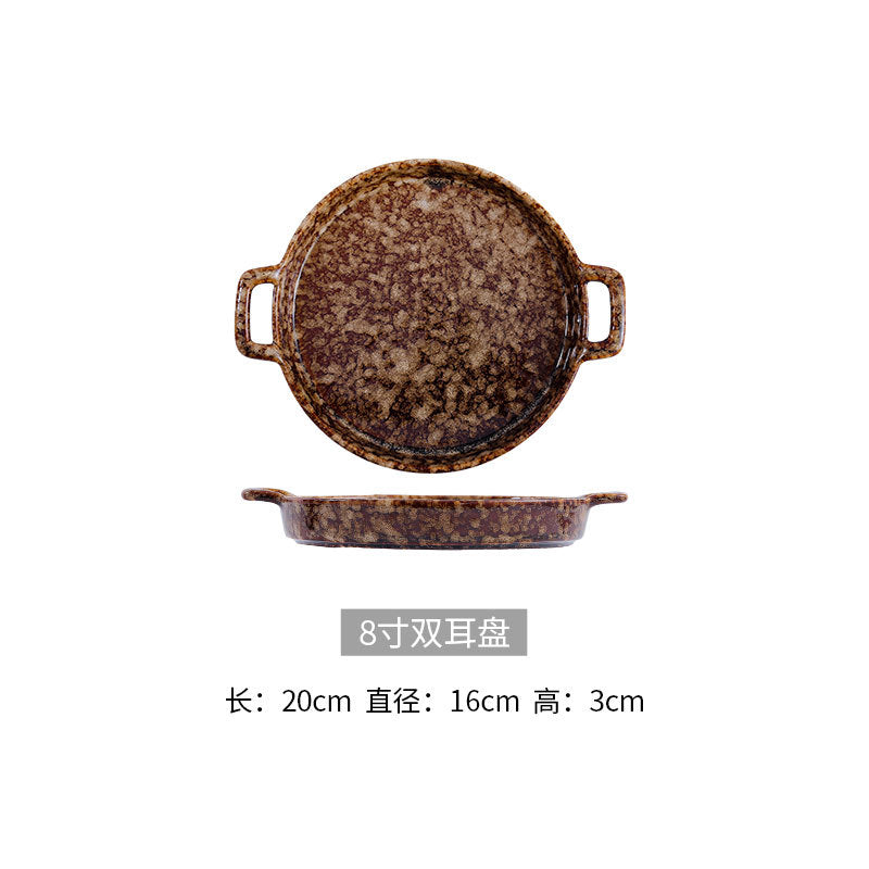 Japanese ceramic dinnerware set - includes bowls, baking dishes, soup plates, steak plates - modern creative tableware for home and hotel use