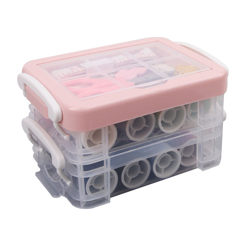 30-Piece Sewing Box Set Household Sewing Sewing Kit Portable Large Three-layer Handmade Needle and Thread Storage Box