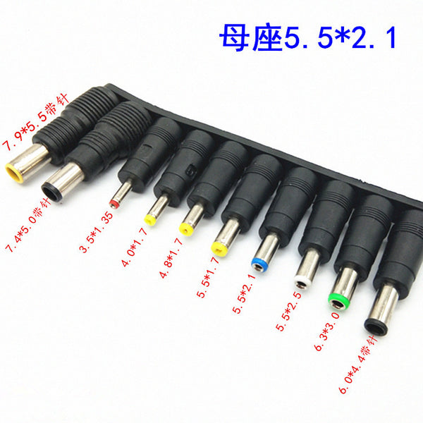10 pcs notebook mobile power supply universal DC adapter DC5.5 * 2.1MM female adapter interface converter