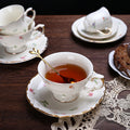 French retro romantic afternoon tea cup and saucer set, fresh floral ceramic coffee cup set, exquisite