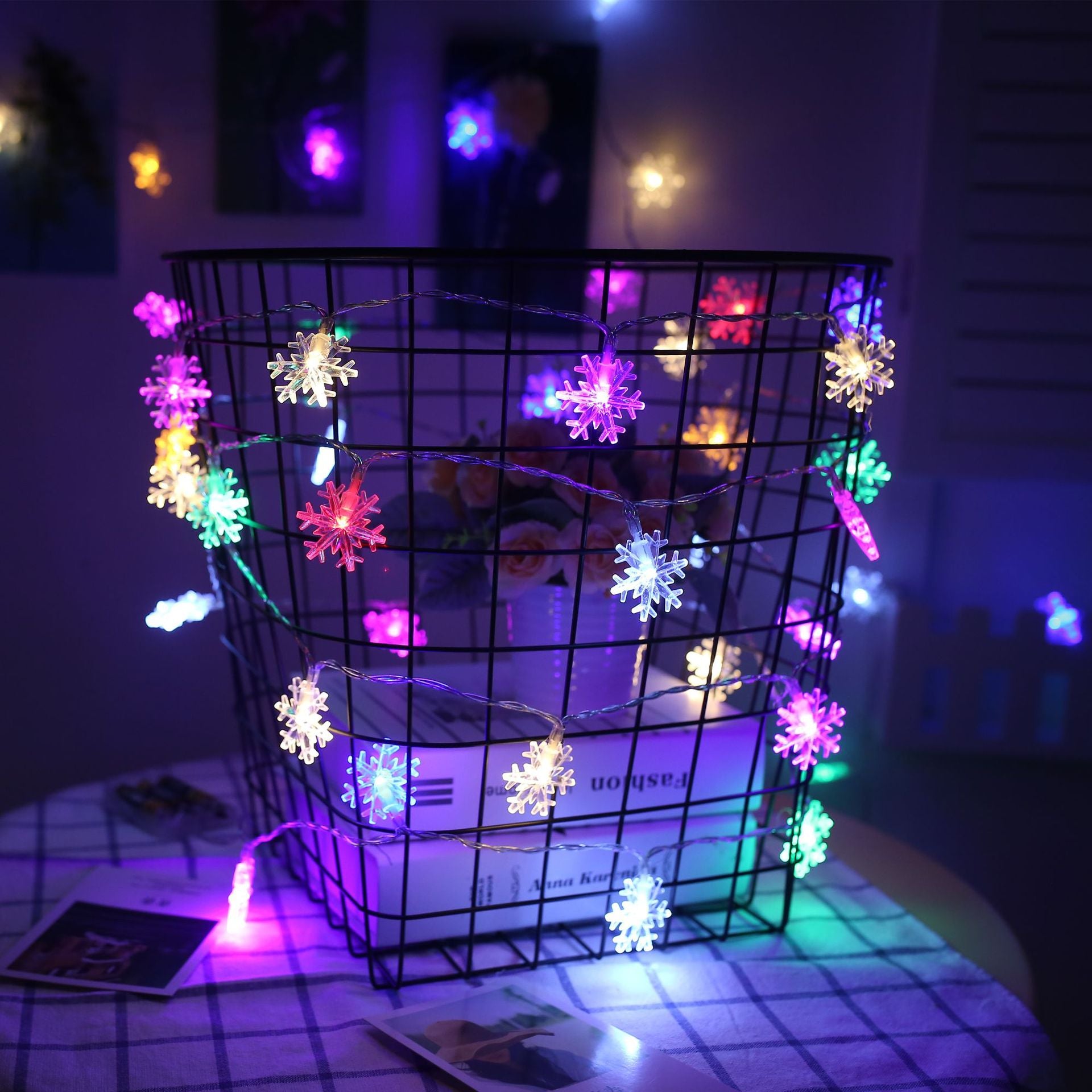 LED light string Creative snowflake light Gypsy flashing light string light, Christmas lights Outdoor holiday decoration star lights