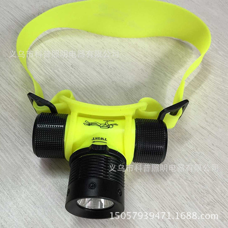 LED diving headlight, outdoor strong light charging, rotating gear change Q5 multi-function mini magnetic control lighting