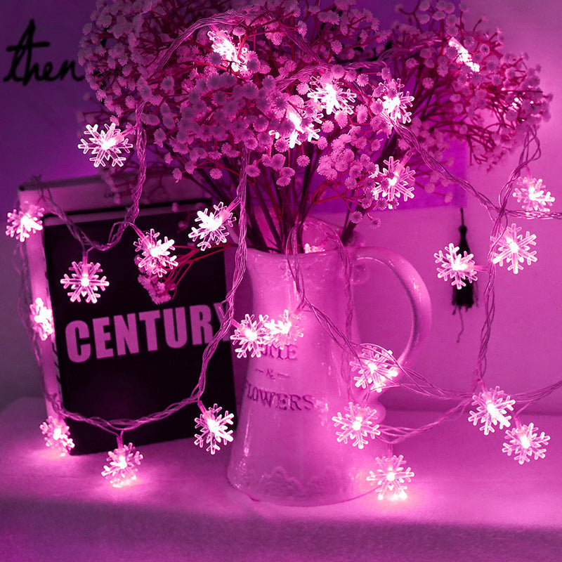 Factory wholesale LED lanterns snowflake flakes string lights wedding festival Christmas tree pendant atmosphere decoration flash lights