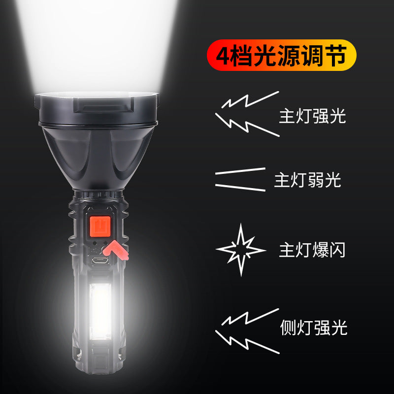 Cross-border hot-selling multi-function flashlight charging long battery life intelligent electric display flashlight outdoor long-distance bright light flashlight