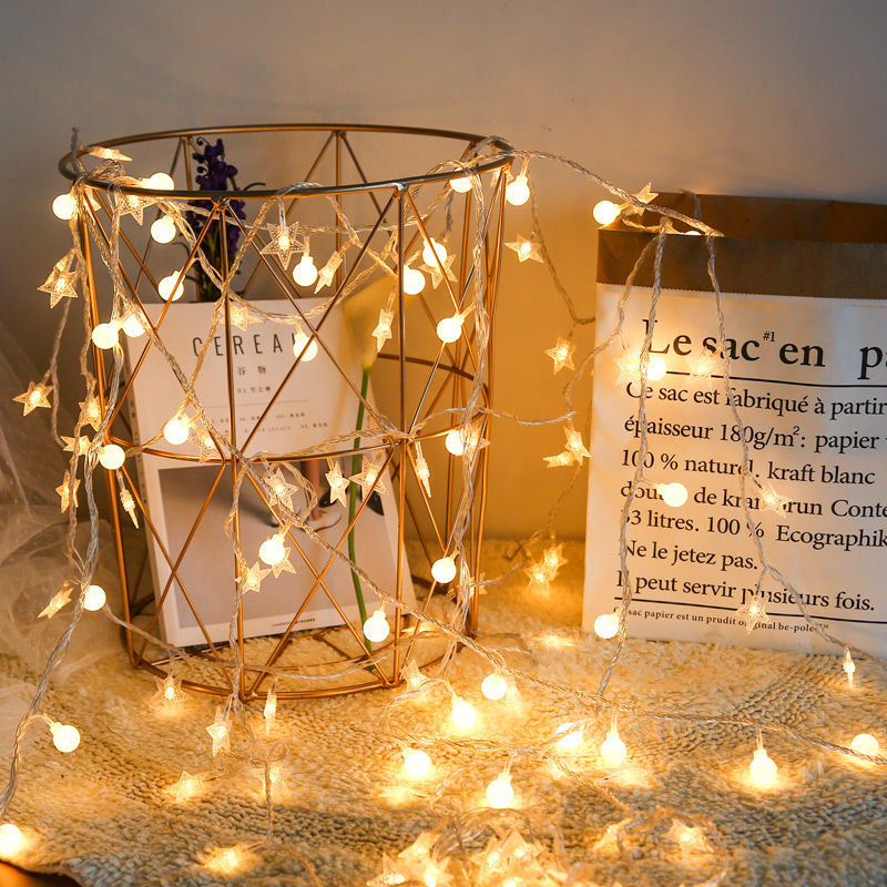 LED small colorful lights star light string gypsy star flashing light string birthday room decorative lights Christmas neon small colorful lights string